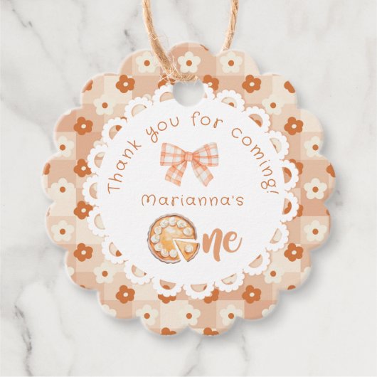 Little Süsse Pie 1. Birtdhay Danke Geschenkanhänger (Vorderseite)