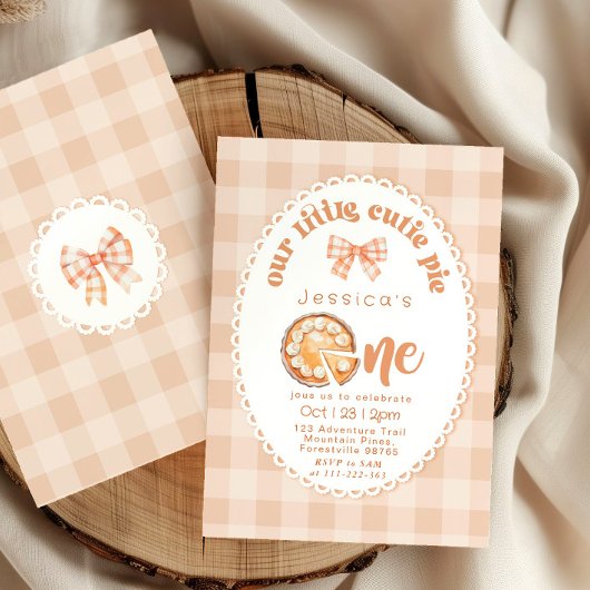 Little Süsse Pie 1st Birthday Gingham Einladung