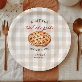 Little Süsse Pie Baby Shower Gingham Fall Pappteller
