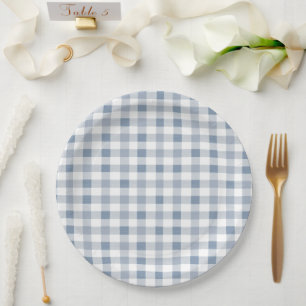 Little Süsse Pie Blueberry Baby Shower Gingham Pappteller