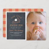 Little Süsse Pie Erntedank 1. Geburtstag Foto Einladung (Vorne/Hinten)