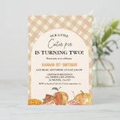 Little Süsse Pie Erntedank 2. Geburtstag Einladung (Stehend Vorderseite)