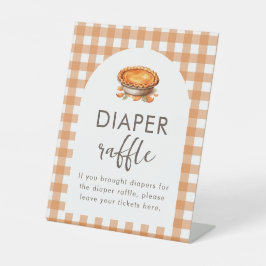 Little Süsse Pie Fall Gingham Diaper Raffle Sockelschild