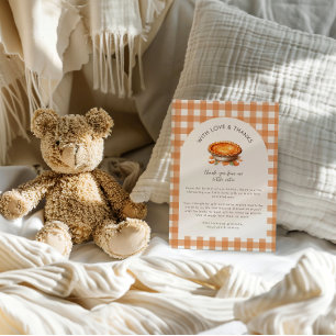 Little Süsse Pie Fall Pumpkin Gingham Baby Dusche Einladung