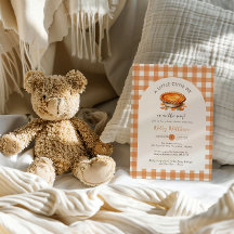Little Süsse Pie Fall Pumpkin Gingham Baby Dusche