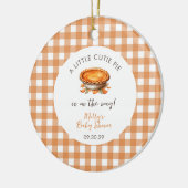 Little Süsse Pie Fall Pumpkin Gingham Baby Dusche Keramik Ornament (Links)