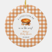 Little Süsse Pie Fall Pumpkin Gingham Baby Dusche Keramik Ornament (Hinten)