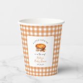 Little Süsse Pie Fall Pumpkin Gingham Baby Dusche Pappbecher (Vorderseite)