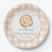 Little Süsse Pie Fall Pumpkin Gingham Baby Dusche Pappteller (Vorderseite)