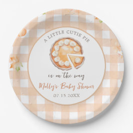 Little Süsse Pie Fall Pumpkin Gingham Baby Dusche Pappteller