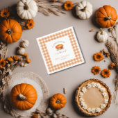Little Süsse Pie Fall Pumpkin Gingham Baby Dusche Serviette