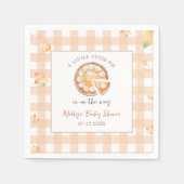 Little Süsse Pie Fall Pumpkin Gingham Baby Dusche Serviette (Vorderseite)