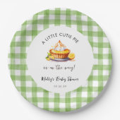 Little Süsse Pie Gingham Baby Shower Pappteller (Vorderseite)