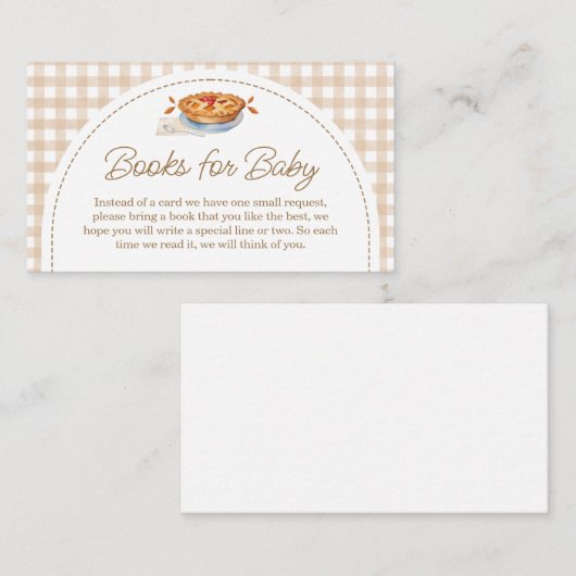 Little Süsse Pie Gingham Books for Baby Begleitkarte (Vorne/Hinten)