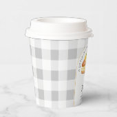 Little Süsse Pie Gray Gingham Kariert Baby Dusche Pappbecher (Rechts)