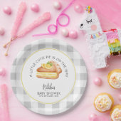Little Süsse Pie Gray Gingham Kariert Baby Dusche Pappteller (Party)