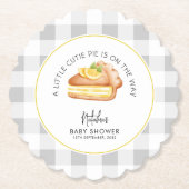 Little Süsse Pie Gray Gingham Kariert Baby Dusche Untersetzer (Vorderseite)