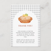 Little Süsse Pie Gray Karo Baby Dusche Vielen Dank Begleitkarte (Vorderseite)