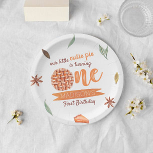 Little Süsse Pie Herbst 1. Geburtstag Pappteller