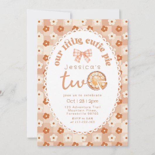 Little Süsse Pie ist Party zum 2. Einladung (Vorderseite)