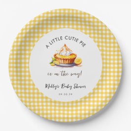 Little Süsse Pie Lemon Gingham Baby Shower Pappteller
