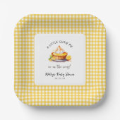 Little Süsse Pie Lemon Gingham Baby Shower Pappteller (Vorderseite)