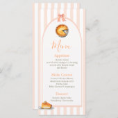 Little Süsse Pie Orange Gingham Birthday Menu Menükarte (Vorne/Hinten)