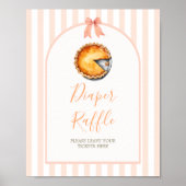 Little Süsse Pie Orange Gingham Diaper Raffle Poster (Vorne)