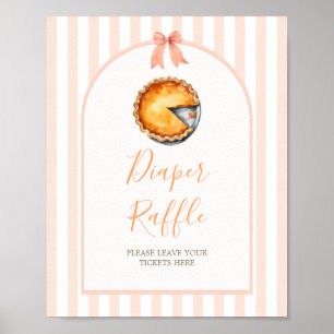Little Süsse Pie Orange Gingham Diaper Raffle Poster
