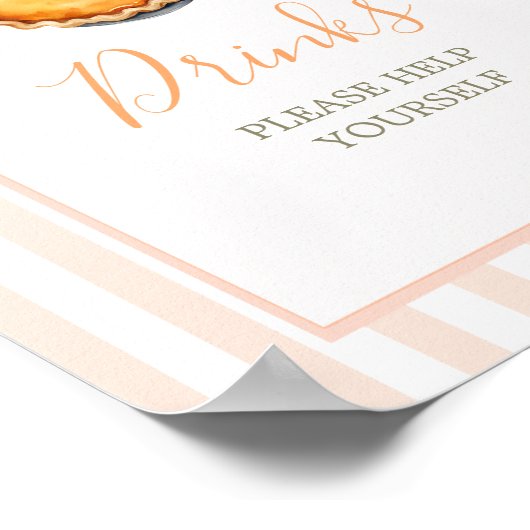 Little Süsse Pie Orange Gingham Drinks Poster (Ecke)