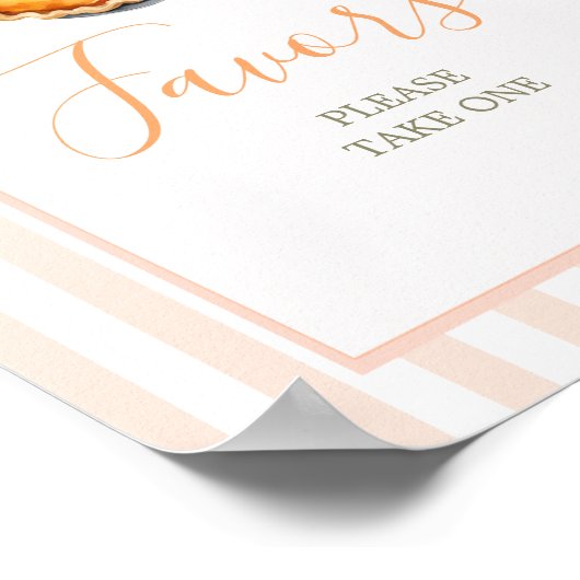 Little Süsse Pie Orange Gingham Favors Sign Poster (Ecke)
