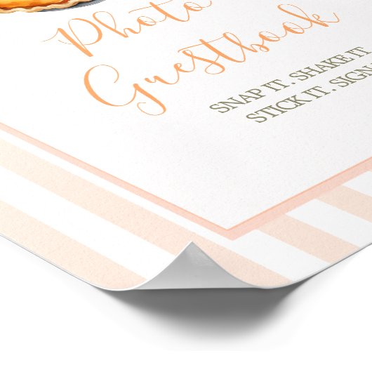 Little Süsse Pie Orange Gingham Foto Guestbook Poster (Ecke)