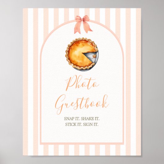Little Süsse Pie Orange Gingham Foto Guestbook Poster (Vorne)