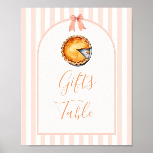 Little Süsse Pie Orange Gingham gibt Tafelzeichen Poster (Vorne)