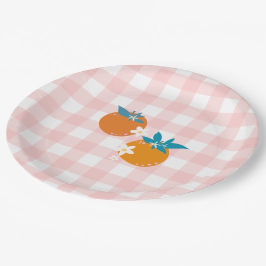 Little Süsse Pink Gingham Teller (Schrägansicht)