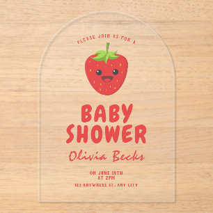 Little Süsse Strawberry Babydusche Acryleinladungen