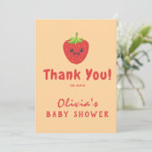 Little Süsse Strawberry Babydusche Dankeskarte (Stehend Vorderseite)