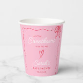 Little Sweatheart Valentines Rosa Red Baby Dusche Pappbecher (Rückseite)