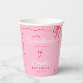 Little Sweatheart Valentines Rosa Red Baby Dusche Pappbecher (Vorderseite)