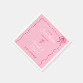 Little Sweatheart Valentines Rosa Red Baby Dusche Serviette (Ecke)