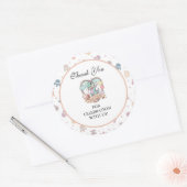 Little Sweet Dino Birthday Party Runder Aufkleber (Umschlag)