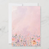 Little Sweet Pea | Niedlich Pink Blume Kinderdusch Einladung (Rückseite)