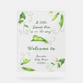 Little Sweet Pea Welcome Baby Shower Acrylschild (Vorderseite)