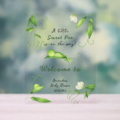 Little Sweet Pea Welcome Baby Shower Acrylschild (Neutral)