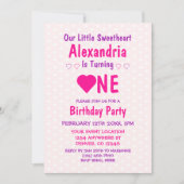 Little Sweetheart 1. Geburtstag Einladung (Vorderseite)