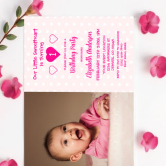 Little Sweetheart 1. Geburtstag Einladung