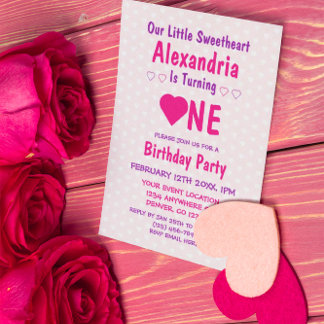 Little Sweetheart 1. Geburtstag Einladung