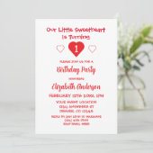 Little Sweetheart 1. Geburtstag Einladung (Stehend Vorderseite)
