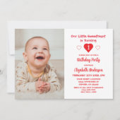 Little Sweetheart 1. Geburtstag Einladung (Vorderseite)