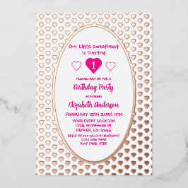 Little Sweetheart 1. Geburtstag Folieneinladung